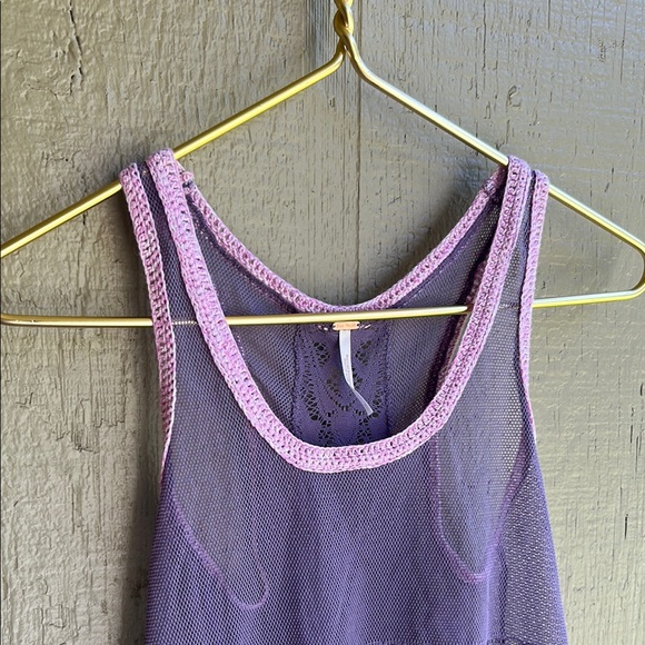 Free People Sheer Purple Lace Tunic/Slip Dress - Picture 4 of 8